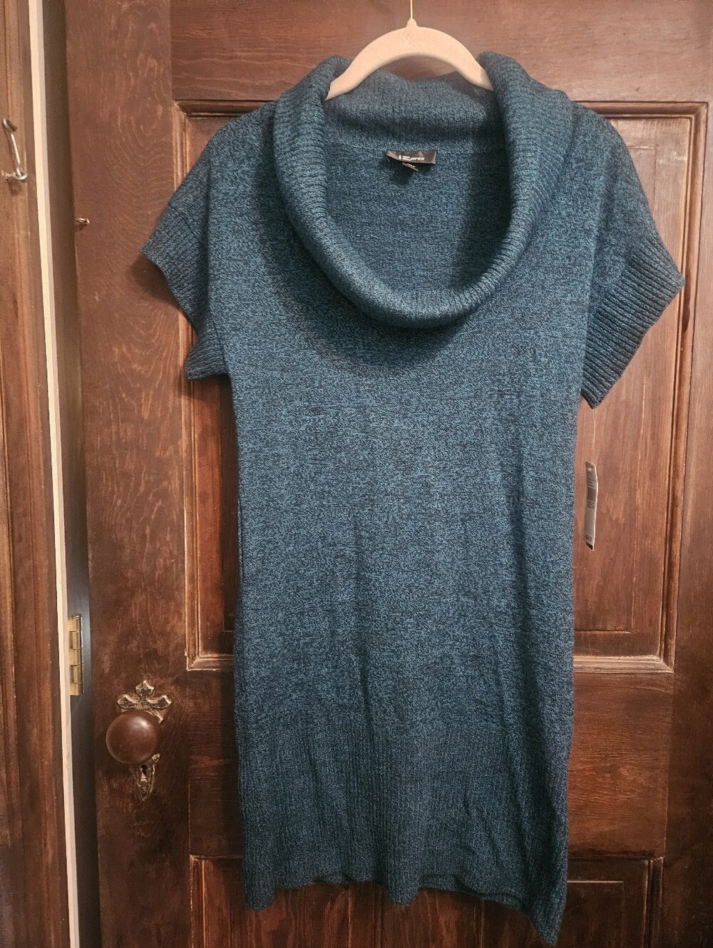 IZ BYER NWT MINI SWEATER DRESS.COWL NECK,SHORT SLEEVES.TRY  W/ LEGGINGS! NO BELT